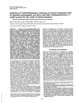 H:Quinone Reductase in Murine Hepatoma Cells by Phenolic