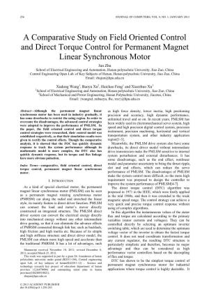 A Comparative Study on Field Oriented Control and Direct Torque Control for Permanent Magnet Linear Synchronous Motor