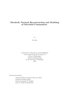 Metabolic Network Reconstruction and Modeling of Microbial Communities