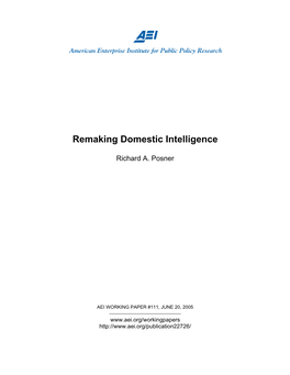 Remaking Domestic Intelligence