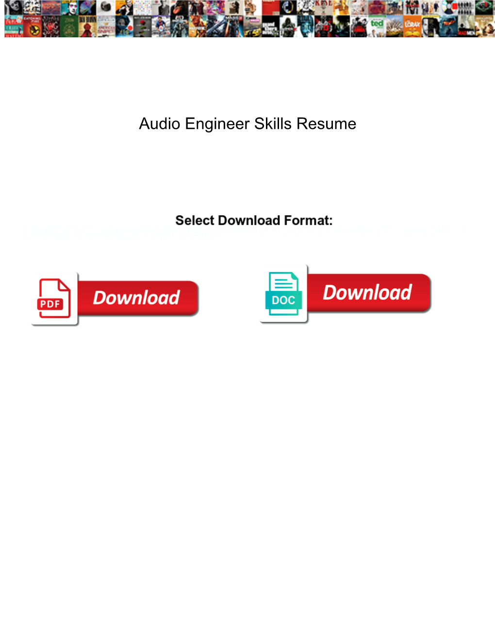 Audio Engineer Skills Resume