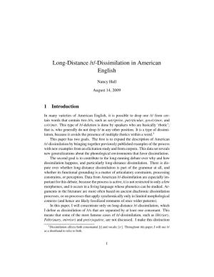 Long-Distance /R/-Dissimilation in American English