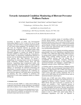 Towards Automated Condition Monitoring of Blowout Preventer Wellbore Packers