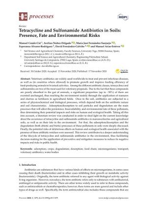 Tetracycline and Sulfonamide Antibiotics in Soils: Presence, Fate and Environmental Risks