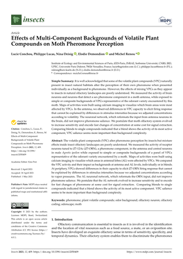 Effects of Multi-Component Backgrounds of Volatile Plant Compounds on Moth Pheromone Perception