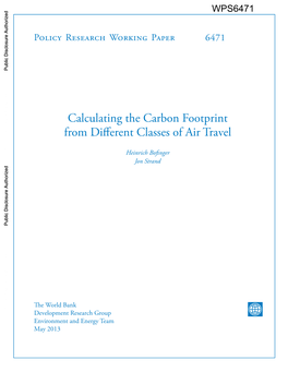 Calculating the Carbon Footprint from Different Classes of Air Travel