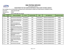 Siba Testing Services