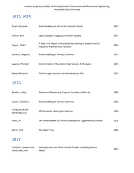 Environmental Engineering Senior Theses