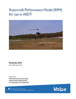 Rotorcraft Performance Model (RPM) for Use in AEDT