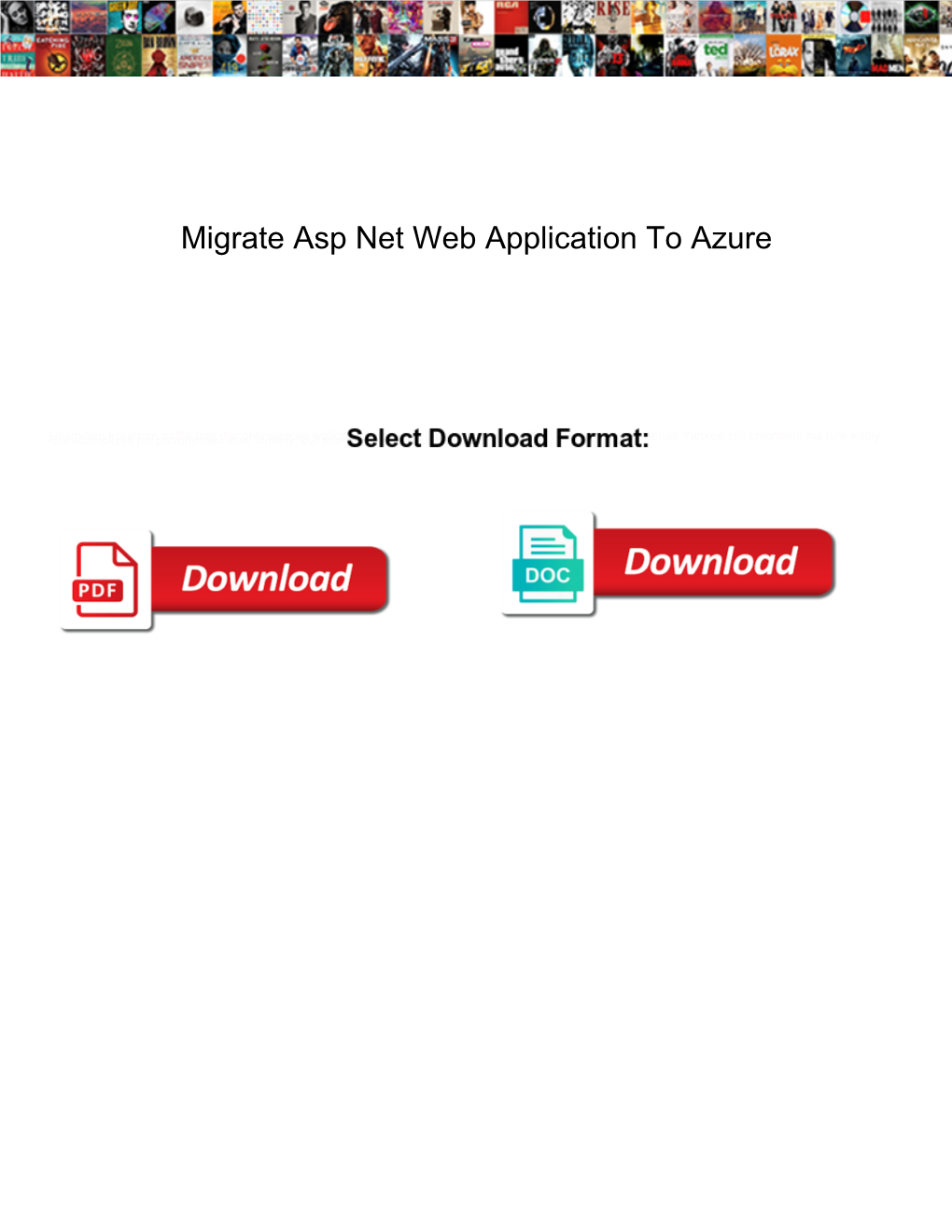 Migrate Asp Net Web Application to Azure