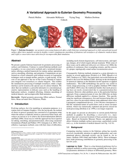 A Variational Approach to Eulerian Geometry Processing