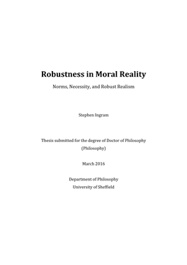 Robustness in Moral Reality