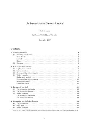 An Introduction to Survival Analysis∗