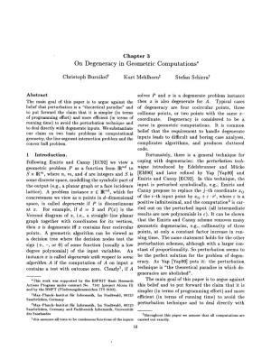 On Degeneracy in Geometric Computations*