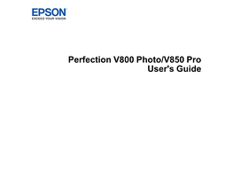 Perfection V800 Photo/V850 Pro User's Guide