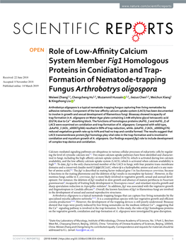 Role of Low-Affinity Calcium System Member Fig1 Homologous Proteins