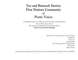 Tea and Bannock Stories: First Nations Community Poetic Voices