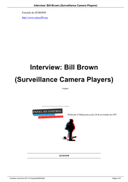 Bill Brown (Surveillance Camera Players)