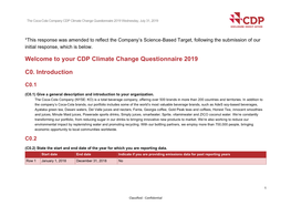 Welcome to Your CDP Climate Change Questionnaire 2019