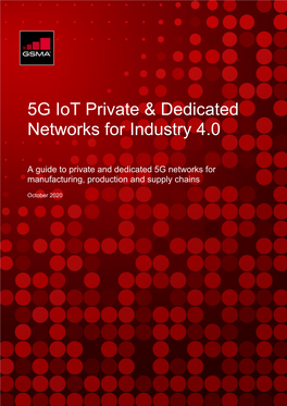 5G Iot Private & Dedicated Networks for Industry