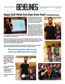 Happy Earth Month from Beye Green Team! #Earthdayiseveryday!