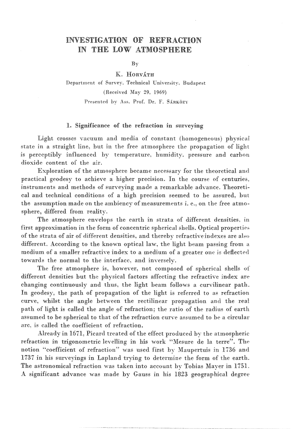 Investigation of Refraction in the Low Atmosphere