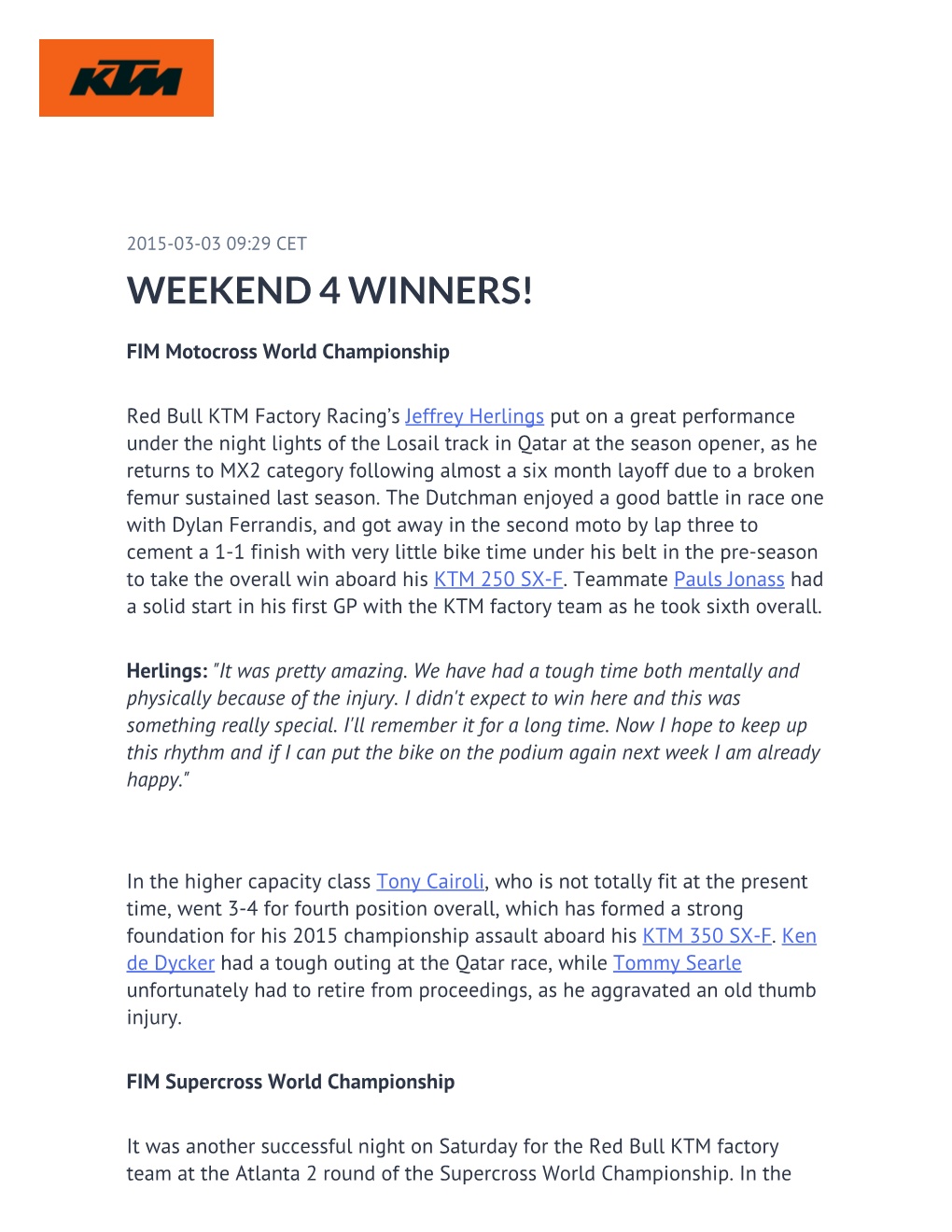 Weekend 4 Winners!