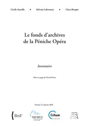 Le Fonds D'archives De La Péniche Opéra