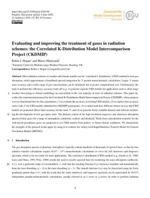 The Correlated K-Distribution Model Intercomparison Project (CKDMIP) Robin J