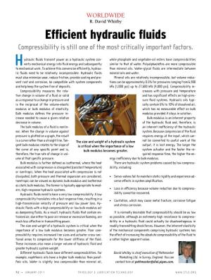 Efficient Hydraulic Fluids Compressibility Is Still One of the Most Critically Important Factors
