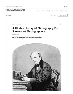 A Hidden History of Photography for Screenshot Photographers