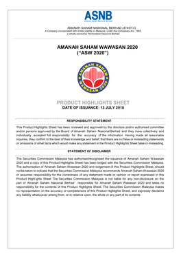 Amanah Saham Wawasan 2020 (Asw 2020)