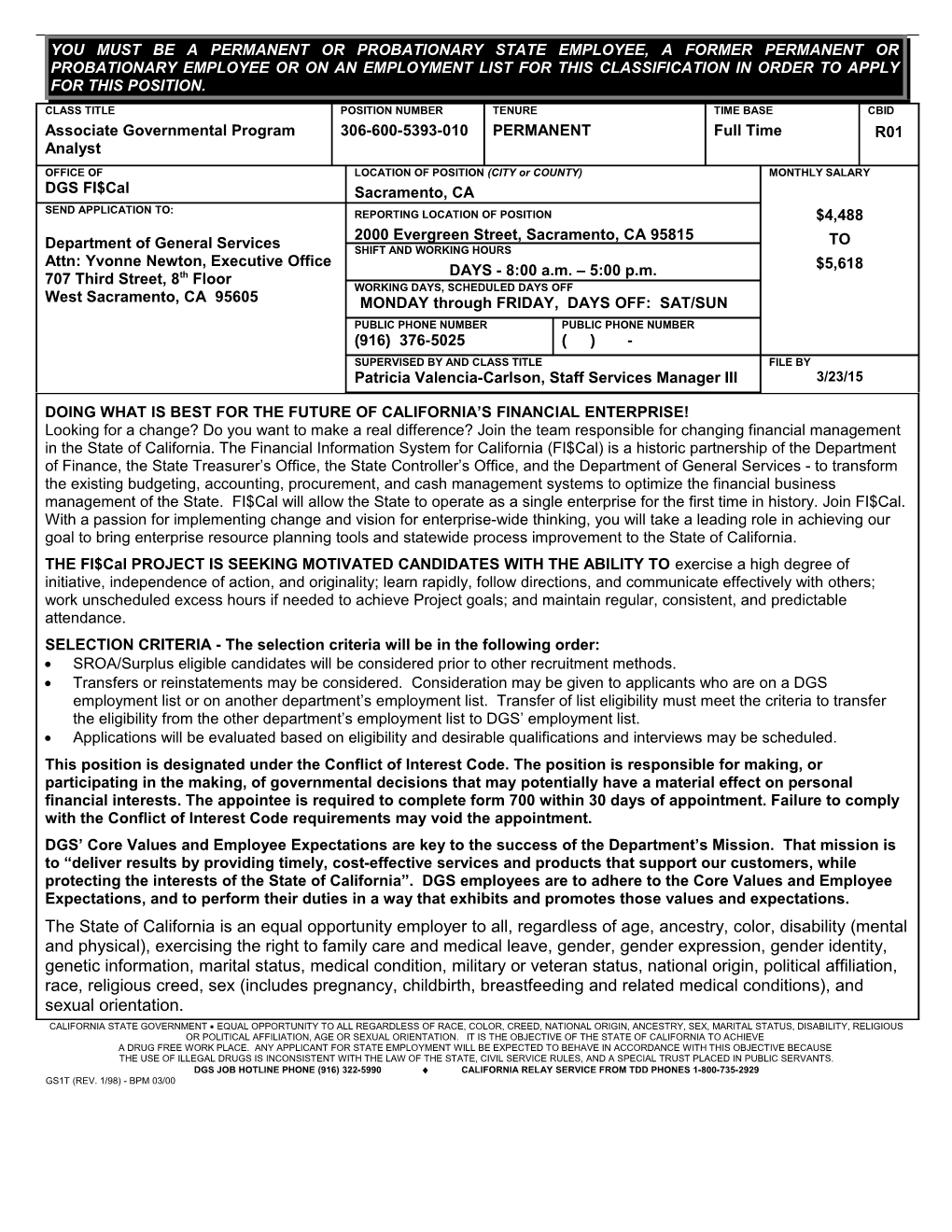 Knowledge of State Procurement and Contracting Processes, Including Vendor/Supplier Management