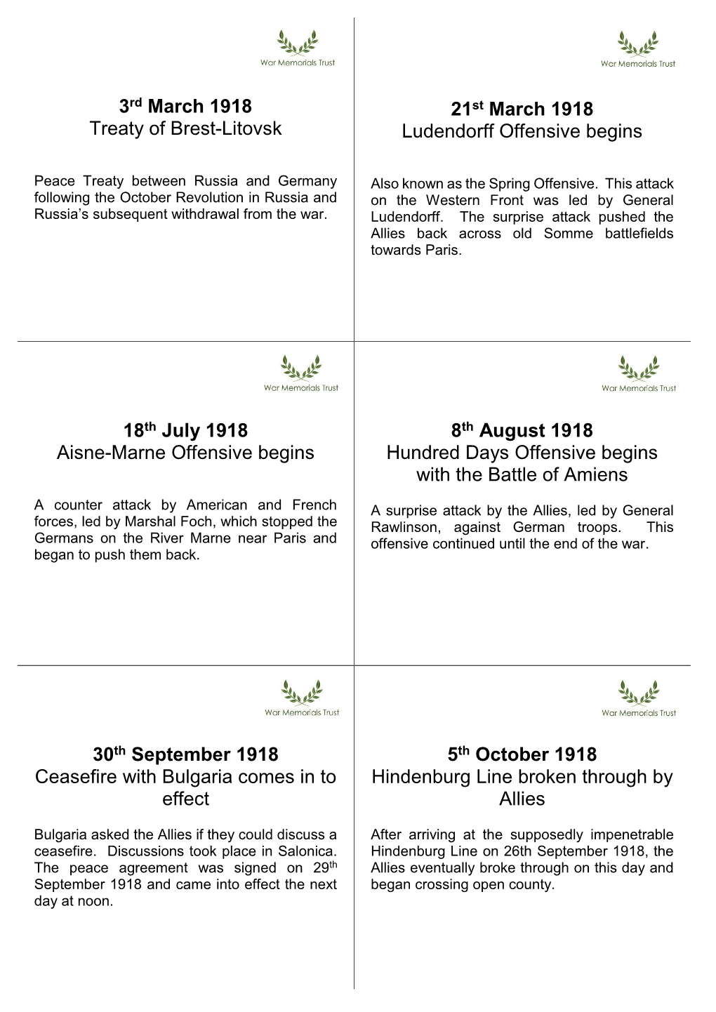 Armistice Day Secondary Pupil Resource