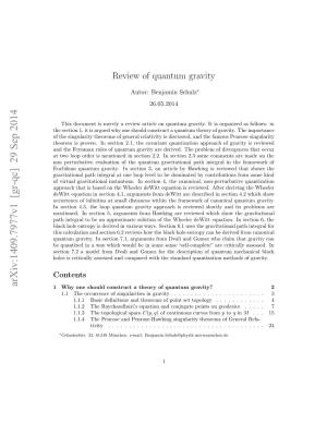 Review of Quantum Gravity