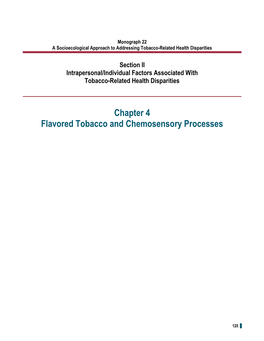 Flavored Tobacco and Chemosensory Processes