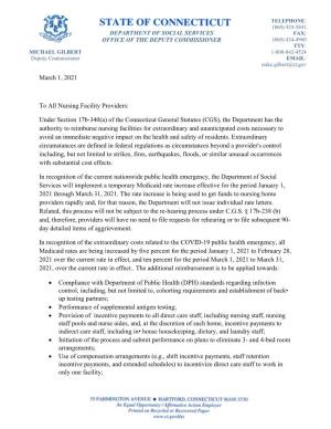 March 1, 2021 to All Nursing Facility Providers: Under Section 17B-340