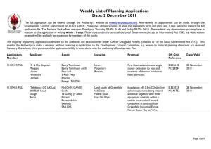 Weekly List of Planning Applications Date: 2 December 2011