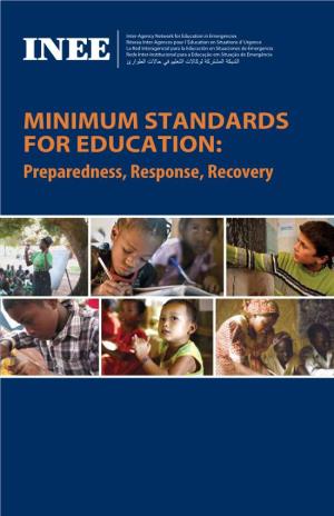 INEE Minimum Standards for Education