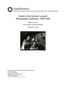 Guide to the Herman Leonard Photographic Collection, 1948-1993