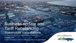 Business Update and Tariff Rebalancing Stakeholder Consultations