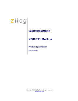 Ez80f91 Module Product Specification