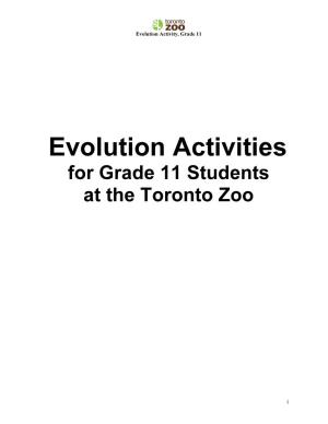 Evolution Activity, Grade 11