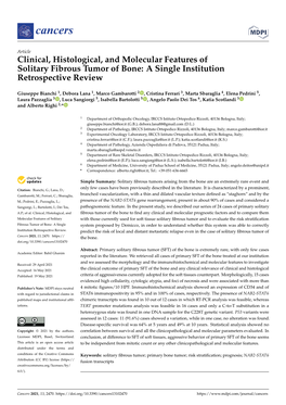 Clinical, Histological, and Molecular Features of Solitary Fibrous Tumor of Bone: a Single Institution Retrospective Review