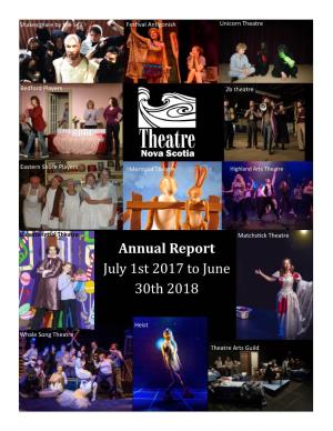 Annual Report July 1St 2017 to June 30Th 2018