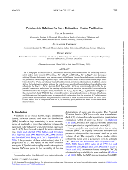 Polarimetric Relations for Snow Estimation—Radar Verification