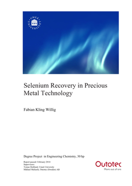 Selenium Recovery in Precious Metal Technology