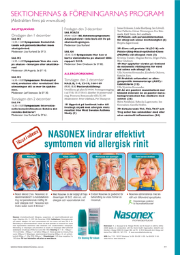 NASONEX Lindrar Effektivt Symtomen Vid Allergisk Rinit