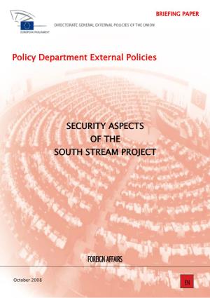 Security Aspects of the South Stream Project