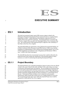 EXECUTIVE SUMMARY ES.1 Introduction